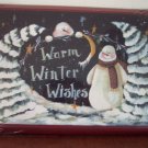 NIP Warm Winter Wishes Unframed Art ~ Pat Fischer ~ Wall Art Decor Snowman