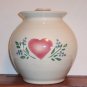 Heart Print Canister Jar with Lid Pottery Ceramic Pottery Cookie Jar Americana locw20