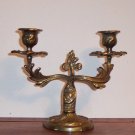 Vintage Antique Finish Brass Double Candle Stick Cottage French Country Candlestick locw20