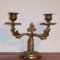 Vintage Antique Finish Brass Double Candle Stick Cottage French Country Candlestick locw20