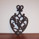 Wrought Iron Trivet Wall Art Decor Heart Shaped Cottage French Country Farmhouse Chic locw20