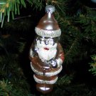 Vintage Old World Christmas Glass Pink Santa West Germany Ornament Old Ornaments box21
