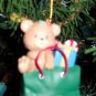 Vintage 1992 Lustre Frame LTD Chirstmas Bear in Gift Bag With Gifts Ornament Old Ornaments ORN6 box3