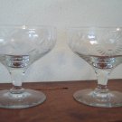 Beautiful Cut Crystal Footed Wine Goblet Depression Glass Set of Two Stems Stemware Sunflower Design