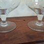 Beautiful Cut Crystal Footed Wine Goblet Depression Glass Set of Two Stems Stemware Sunflower Design