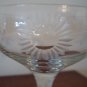 Beautiful Cut Crystal Footed Wine Goblet Depression Glass Set of Two Stems Stemware Sunflower Design