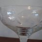 Beautiful Cut Crystal Footed Wine Goblet Depression Glass Set of Two Stems Stemware Sunflower Design