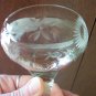 Beautiful Cut Crystal Footed Wine Goblet Depression Glass Set of Two Stems Stemware Sunflower Design