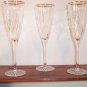 TWO Cassandra Gold CRIS D'ARQUES DURAND 8 5/8 Fluted Champagne Stemware Glasses Crystal Discontinued