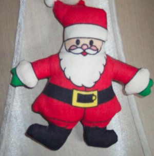 Vintage Stuffed Fabric Santa Ornament Old Ornaments
