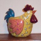 Vintage Crackle Painted Cartoon ROOSTER Bird Planter Whimsical Odditiy