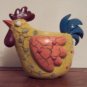Vintage Crackle Painted Cartoon ROOSTER Bird Planter Whimsical Odditiy