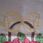 Cottage Chic Handcrafted 1940s 50s DRESSER SCARF Roses Brown Basket Crocheted Edge Vintage Linens 1M