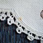 Cottage Chic Handcrafted 1940s 50s DRESSER SCARF Roses Brown Basket Crocheted Edge Vintage Linens 1M