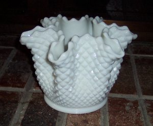 Westmoreland English Hobnail Pinch Fluted Large Vase