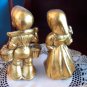 Vintage Goldleafed Dutch Boy and Girl Figurines Possibly German Children