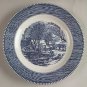 Blue Currier & Ives Luncheon Plate 9 1/8" Old Grist Mill by Royal Dinnerware Locationchinacabinet