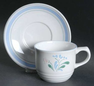 Yamako Fascino Flat Cup and Saucer Set Dish Retired Dinnerware Dishes location26