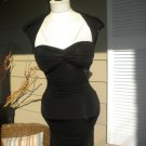Sexy BEBE Black Holiday Ruched Lace Dress sz. M