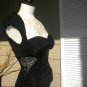 Sexy BEBE Black Holiday Ruched Lace Dress sz. M