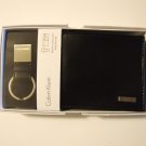 CALVIN KLEIN Billetera Cuero Negro con llavero (Black Leather Wallet with key chain)