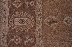 8x10 WOOL HANDMADE RUG BROWN IVORY PESHAWAR GOLD CAMEL VEGETABLE DYE MUTED