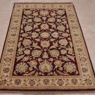 NEW 4x6 WOOL AREA RUG VEGETABLE DYE PERSIAN WINE IVORY