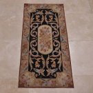 2x4 AREA RUG FRENCH AUBUSSON SAVONERRIE BLACK GOLD NEW