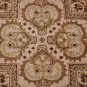 8 FOOT ROUND RUG HANDMADE GEOMETRIC JAIPUR IVORY RED