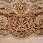 8 FOOT ROUND RUG HANDMADE GEOMETRIC JAIPUR IVORY RED