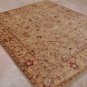 8x10 HANDMADE WOOL RUG VEGETABLE DYE SAND GOLD RED BLUE