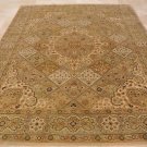 8x10 HANDMADE RUG GEOMETRIC PATCHWORK GRAY IVORY RUST