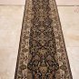2.5x12 RUNNER PERSIAN JAIPUR HANDMADE WOOL BLACK IVORY
