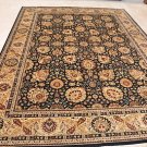 9x12 WOOL AREA RUG PERSIAN ANTIQUE STYLE BLACK IVORY