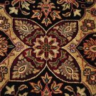 6x9 WOOL SILK RUG PERSIAN HANDMADE BLACK RED GREEN GOLD