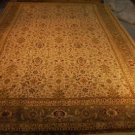 12x18 WOOL AREA RUG HANDMADE JAIPUR BEIGE GREEN LARGE