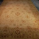 12x18 WOOL AREA RUG HANDMADE CHOBI VEGETABLE IVORY RUST
