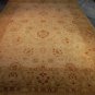 12x18 WOOL AREA RUG HANDMADE CHOBI VEGETABLE IVORY RUST