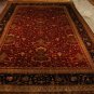 12x18 WOOL AREA RUG KASHAN RUST NAVY HANDMADE OVERSIZE