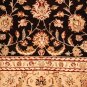 9x12 TABRIZ ORIENTAL WOOL SILK RUG HANDMADE BLACK IVORY