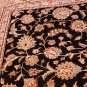 9x12 TABRIZ ORIENTAL WOOL SILK RUG HANDMADE BLACK IVORY