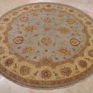 8 FOOT ROUND RUG VEGETABLE DYE LIGHT BLUE HONEY CHOBI