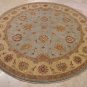 8 FOOT ROUND RUG VEGETABLE DYE LIGHT BLUE HONEY CHOBI