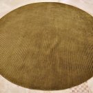 8 FOOT ROUND GREEN RUG TIBETAN INDO NEPAL WOOL & SILK