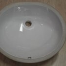 17" x 14" White Round Porcelain Undermount Bathroom Sink - Lot Of 10