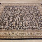 8x8 SQUARE WOOL HANDMADE AREA RUG PERSIAN NAVY IVORY