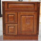30 Inch Heritage Style Caramel Bathroom Vanity Left Drawers Dentil Cabinet 30"