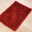 NEW 2x3 HANDMADE WOOL AREA RUG SHAGGY FLAT CHIPS RED