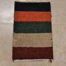 1x2 HANDMADE GABBEH WOOL RUG MINI BLUE RUST GREEN TAN