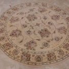 6 FOOT ROUND AREA RUG HAND TUFTED WOOL SILK IVORY CHINA